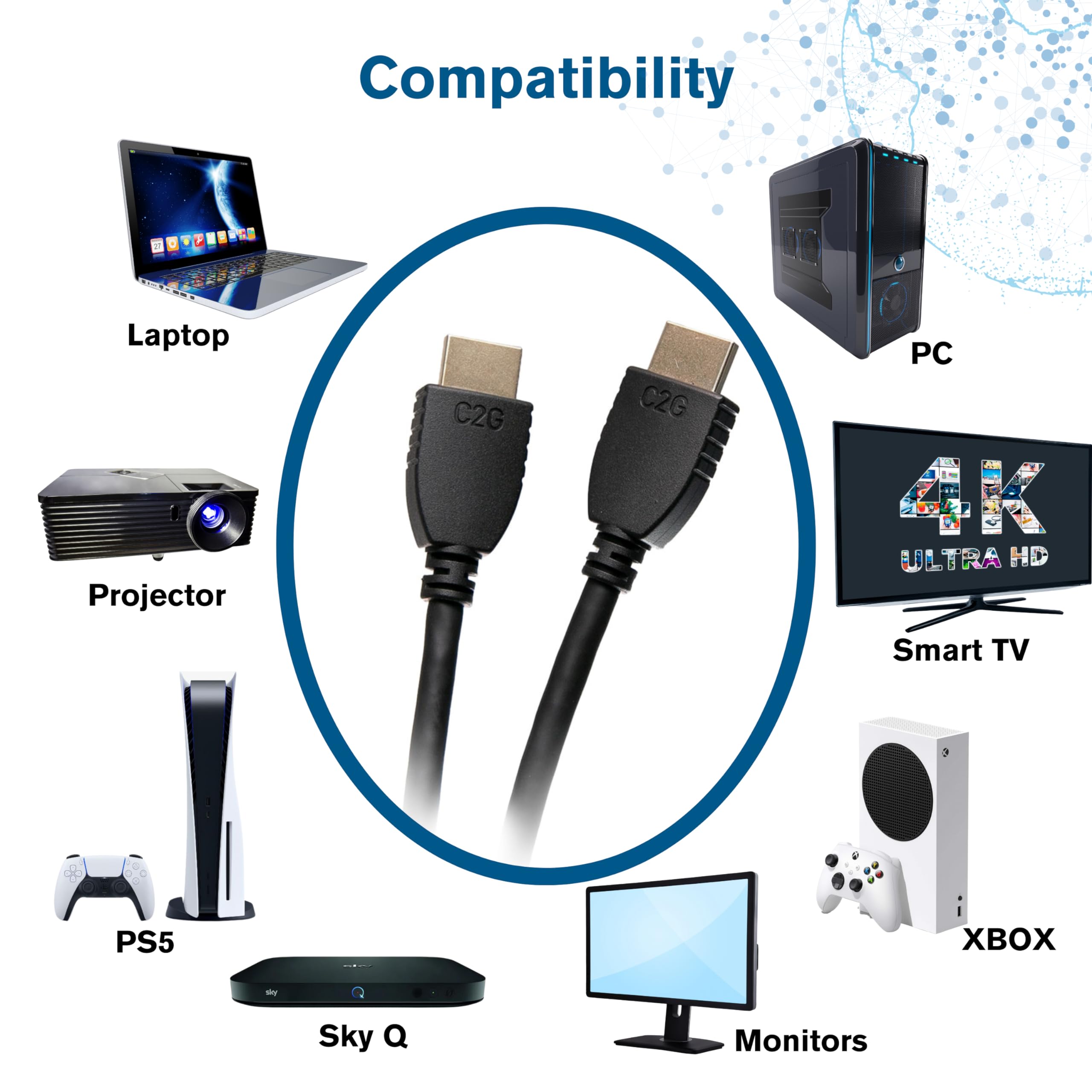 C2G 6ft High Speed HDMI Cable with Ethernet - HDMI for Audio/Video Device - 6 ft - 1 x HDMI Digital - Image 3