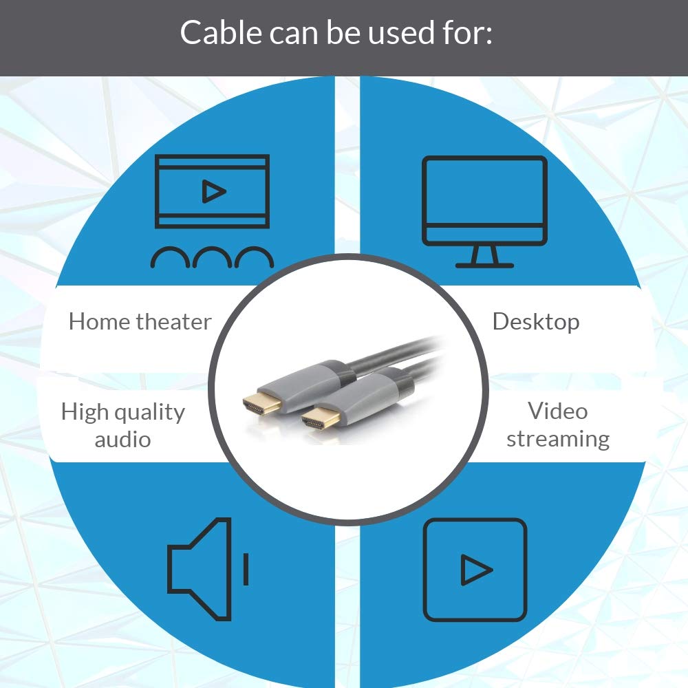C2G HDMI Cable, 4K, High Speed HDMI Cable, Ethernet, In Wall HDMI Cable, CL2, 60Hz, 49.2 Feet (15 Meters), Black, Cables to Go 42527 - Image 4