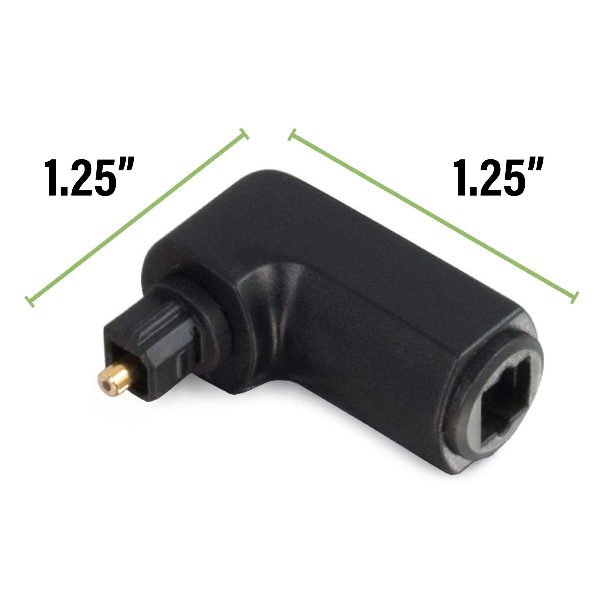 C2G Optical Audio Cable Adapter, 90 Degree, Black, Universal Compatibility, Gold-Plated Connectors, 1 Count, 40016 - Image 7