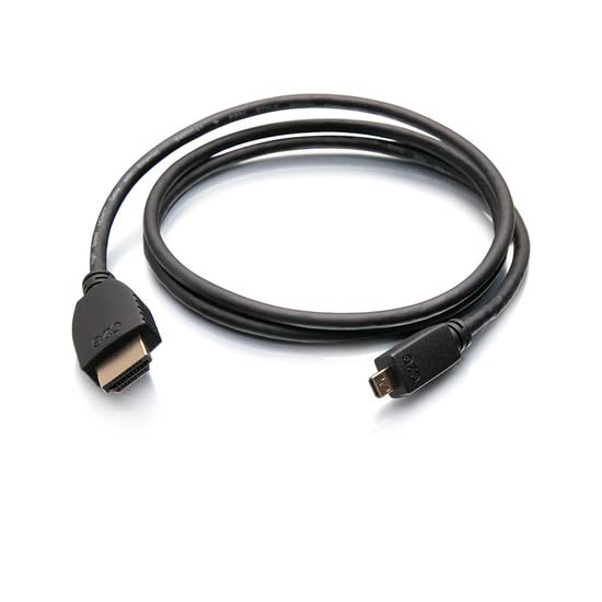 Legrand - C2G Micro HDMI to HDMI Ethernet Cable, 4k High Speed HDMI Cable, Black 60 hz HDMI Cable, HDMI Cable 10 ft, 1 Count, C2G 50616 - Image 5