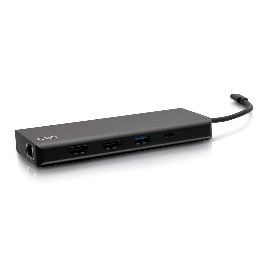 USB-C® 9-in-1 Dual Display Docking Station with 60W Power Supply, HDMI®, Ethernet, USB, 3.5mm Audio and Power Delivery up to 60W - 4K 30Hz (TAA Compliant) - TAA Compliant - Image 7